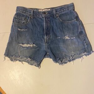 Levi's Ripped Blue Jean Shorts